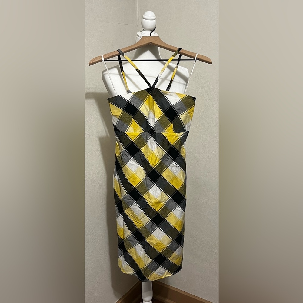 Yellow and Black Plaid Women's Dress